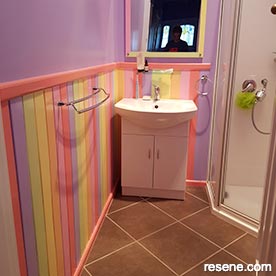 Striped bathroom