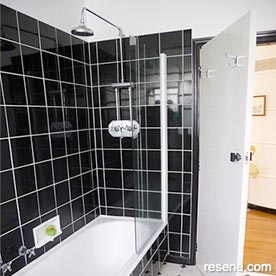 Modern black and white bathroom