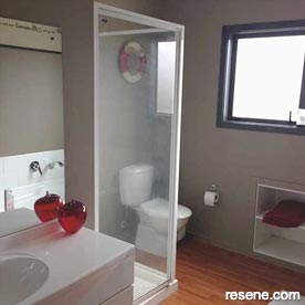 Brown bathroom