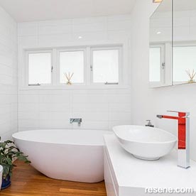 Crisp white bathroom design