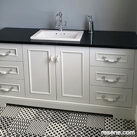 Black and white villa bathroom