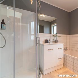 Grey and white bathroom