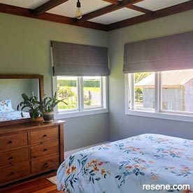 Calming green bedroom