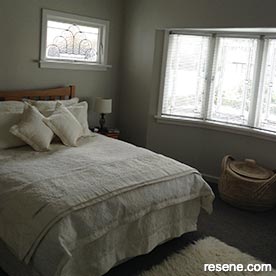 Grey and white bedroom