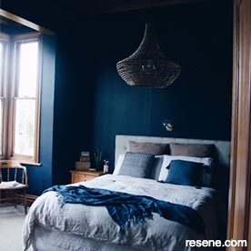 Deep blue bedroom