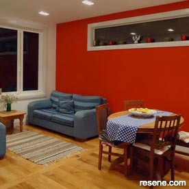 Red dining room