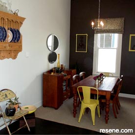 Black and white dining room