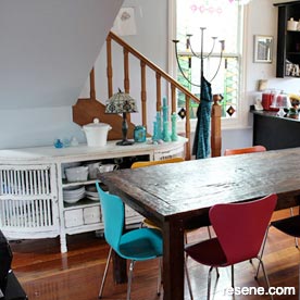 Light blue dining room