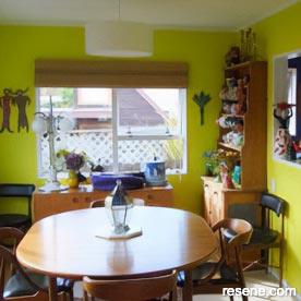 Retro green dining room