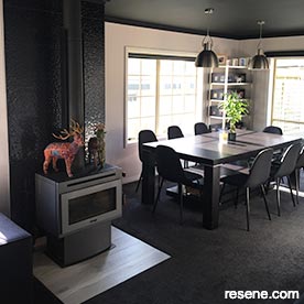 Dark dining room