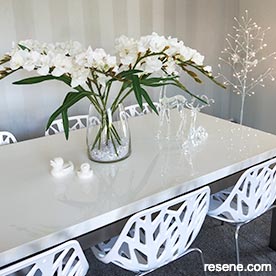 Modern white dining room