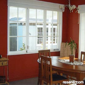 Red dining room