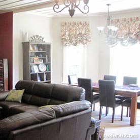 White and grey dining room