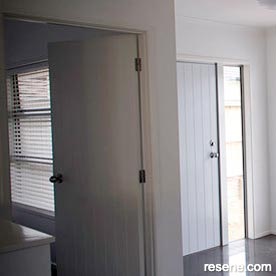 Crisp white entryway