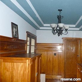 Blue and white home entranceway