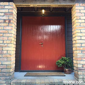Red front door