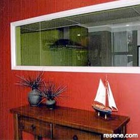 Striking red home entrance