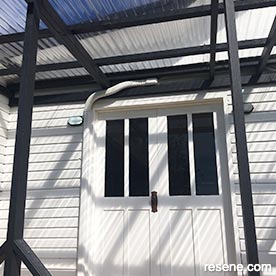 Black and white home entry