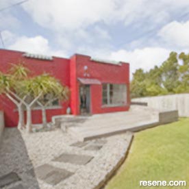 Red home exterior