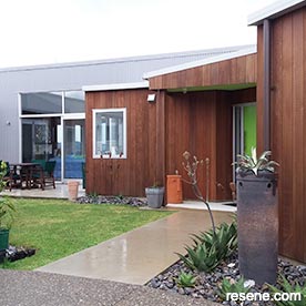 Timber accented home exterior