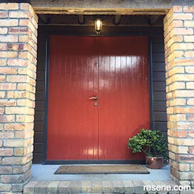 Red front door