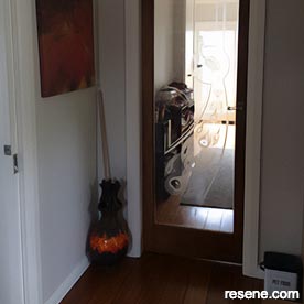 Hallway with wooden floor