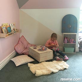 Girls room with geometric shapes