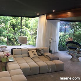 Dramatic black lounge