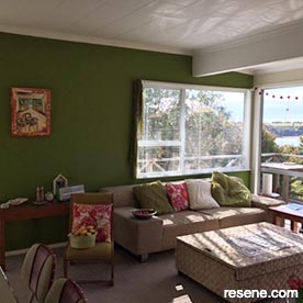 Tranquil green and white lounge