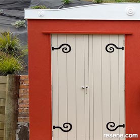Red and white French provincal door