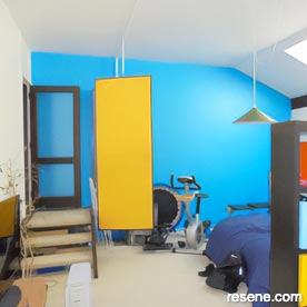 Blue and white playroom