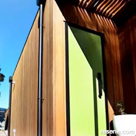 Green front door