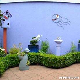  Blue stucco wall