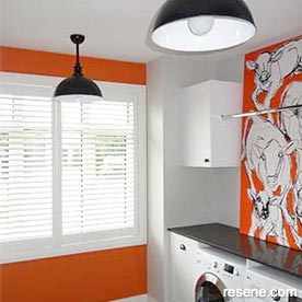 Orange and white laundry