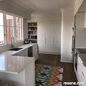 A simple white kitchen