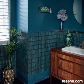  Moody blue powder room