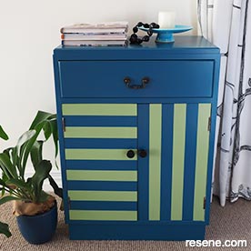 DIY striped cabinet