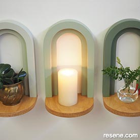DIY arched shelves