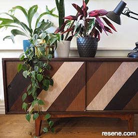 Wood stained sideboard