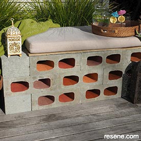 Concrete block bench seat