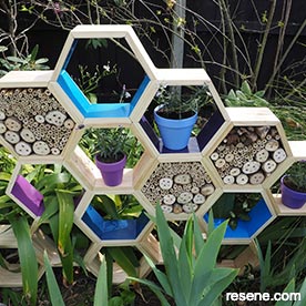 Bee hotel garden sculpture