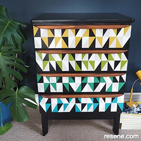 Geometric painted drawers