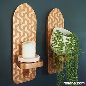Wallpaper sconces DIY