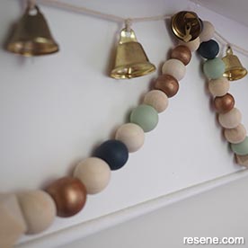 Wooden bead Christmas garland