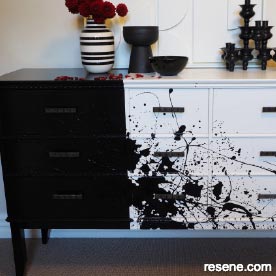 DIY paint splat drawers