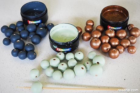 Step 2 - Wooden bead garland