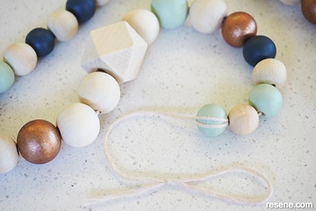 Step 3 - Wooden bead garland