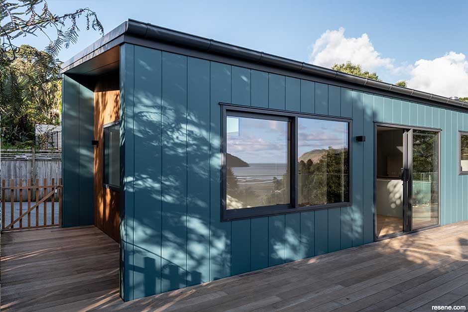 A blue green home in beautiful Resene Casal