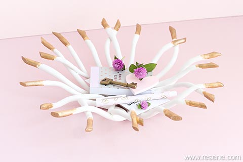 Finished twig bowl