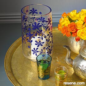 Paint a glass vase
